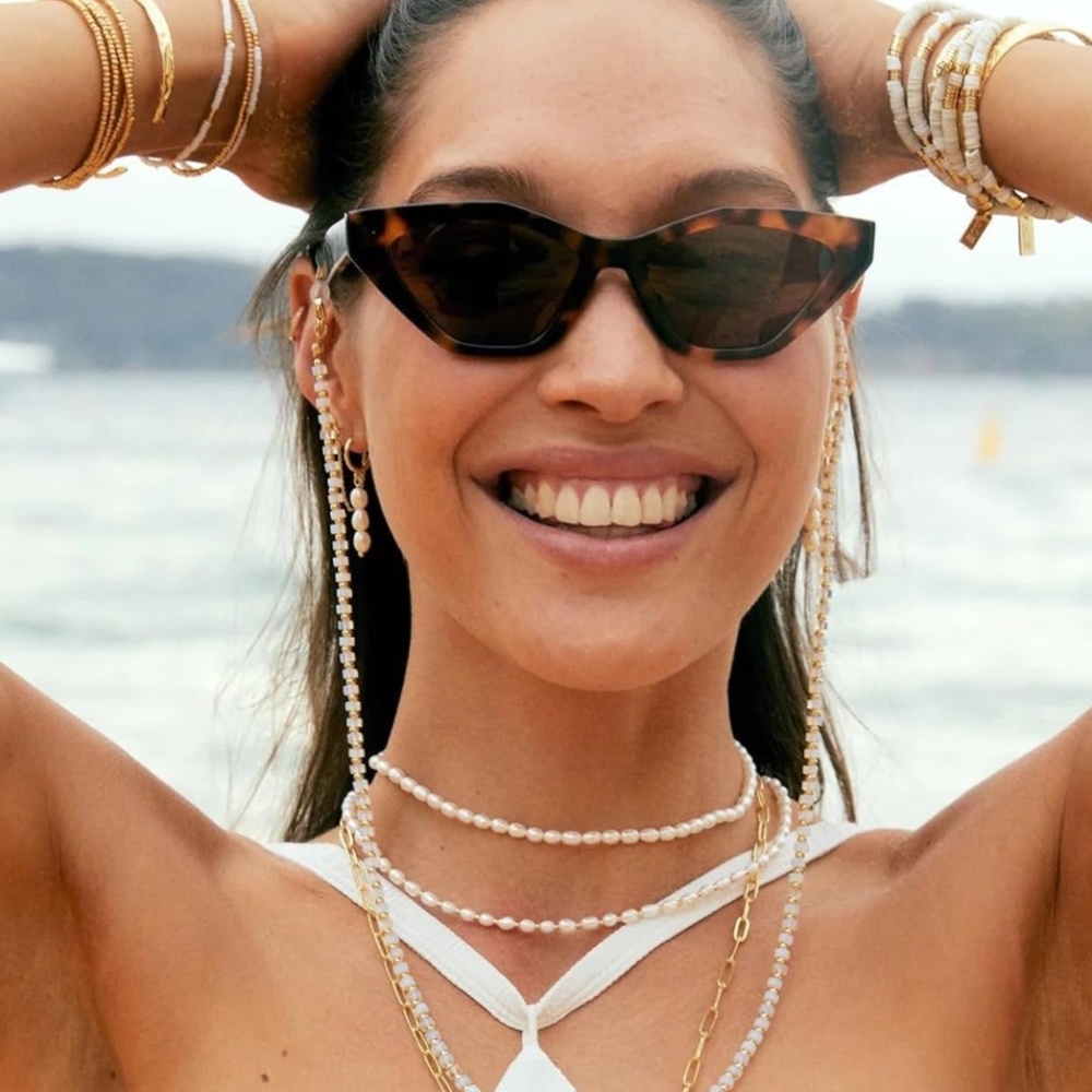Rice pearl chocker necklace - 14 inches with 3 inch extend chain - handmade